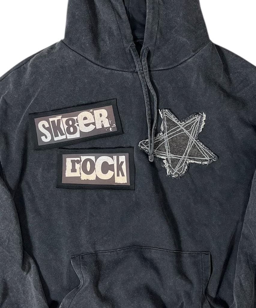 Rock Star Vintage Washing Hoodie ((Washed Black))