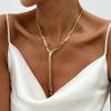 SHIXIN Dlouhý Plochý Hadí Řetízek Náhrdelník na Hrudník pro Ženy Sexy Třásně Přívěsek Choker Řetízek na Svetr Dámské Trendy Šperky na Krk