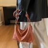 Yogodlns Lässige Modische Damen Schultertasche Einfacher Urbaner Stil PU-Material Große Kapazität Tägliche Kombination Crossbody Boston Tasche