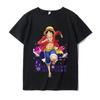 T-shirt Eslo Luffy Sauron Short-sleeved Men's Animation Cartoon Loose Japanese Printing Summer New Men's and Women's Streetwear