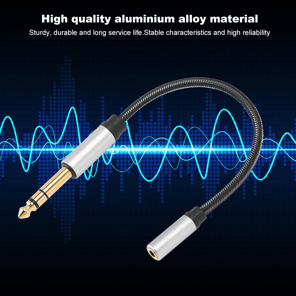 6.5 Male to 3.5 Female Spring   Cable Aluminium Alloy  3.5mm Earphone Extension Cord