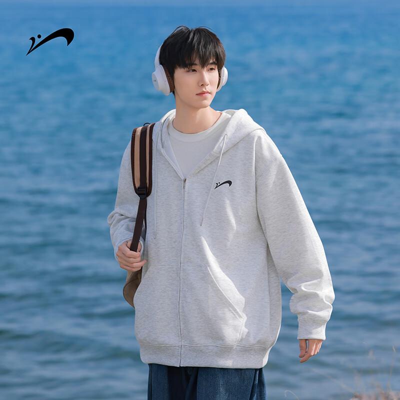 Guirenniao Men's Spring/Autumn Zip-Up Hooded Sweatshirt