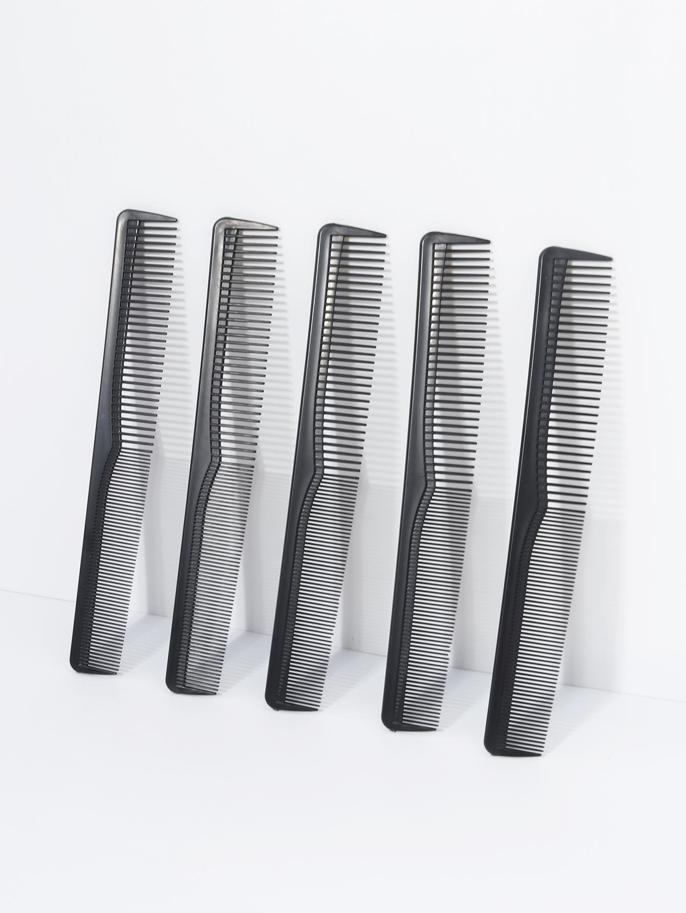 

5pcs carbon fiber cutting comb, anti-static and heat-resistant, double-sided hair comb, suitable for all hair types