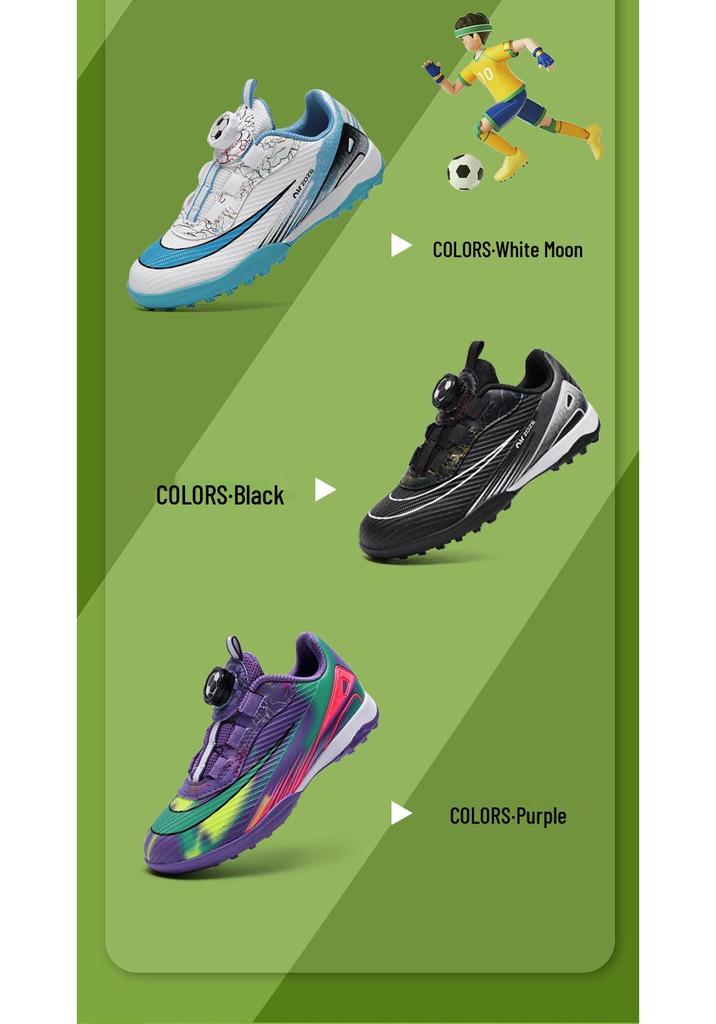 Children's Rotating Buckle Football Shoes – Boys & Girls TF Studded Sports Shoes for Training & Competition