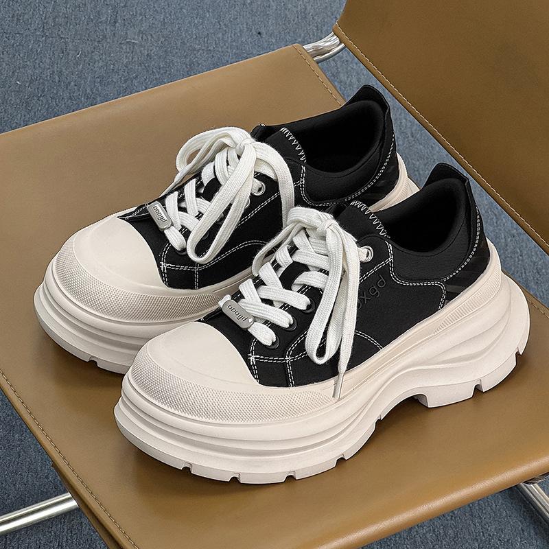 Neue dicke Sohle erhöhte leichte lässige Dad-Schuhe atmungsaktive Canvas-Schuhe trendige Schuhe