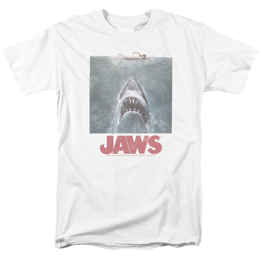 Jaws Distressed Poster T-Shirt to 5X S