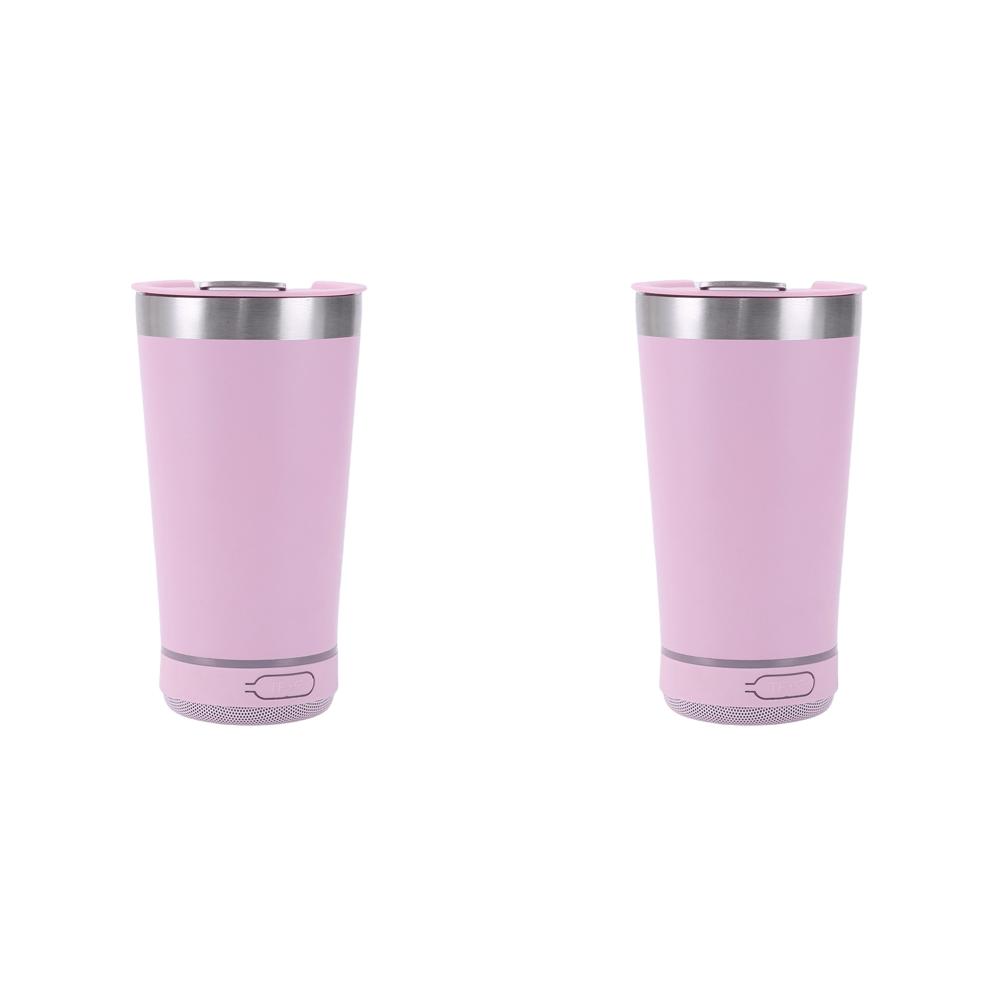 

EY# Stainless Steel Music Cup Wireless BT Speaker Gifts for Women and Men (Pink)