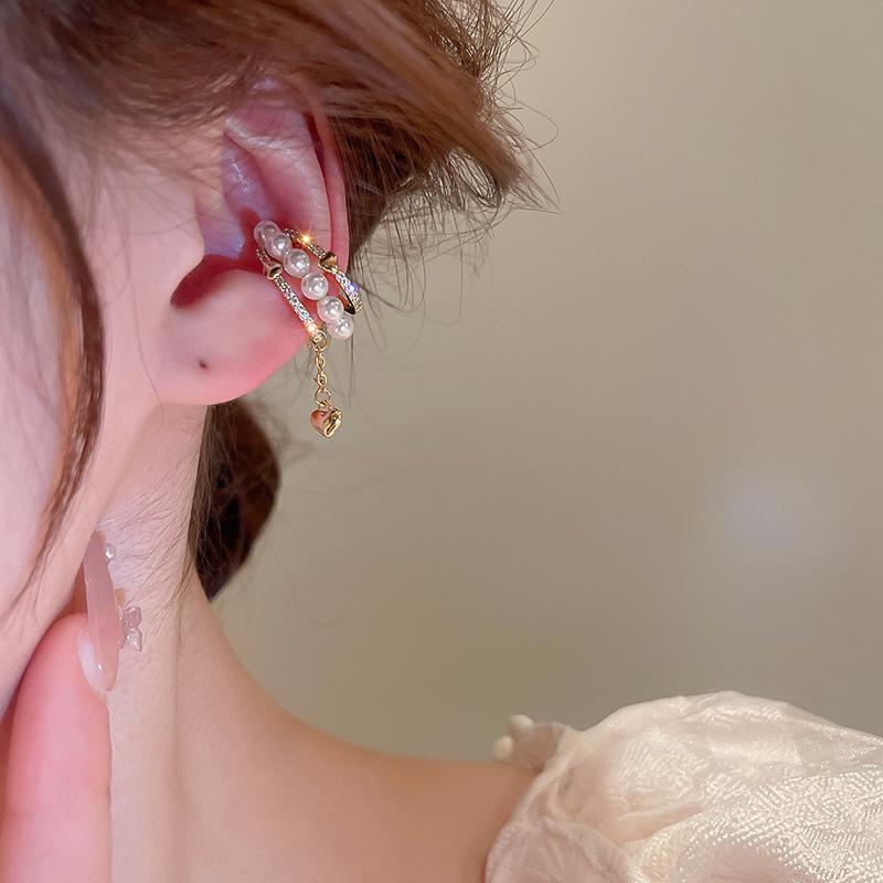 Planet Wassertropfen Quadratisch Liebe Zirkon Ohrknorpelclip Mode Fortgeschrittenes Design Ohrclip Französische Nische Vielseitige Ohrringe