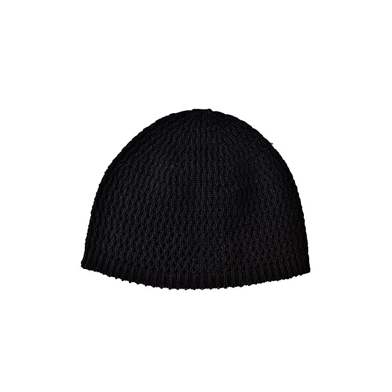 [Nakota] Seamless Cotton Islamic Hat, Islamic Watch Cap, Made in Japan, Hat, Watch Cap, Beanie, LL, Black (97)