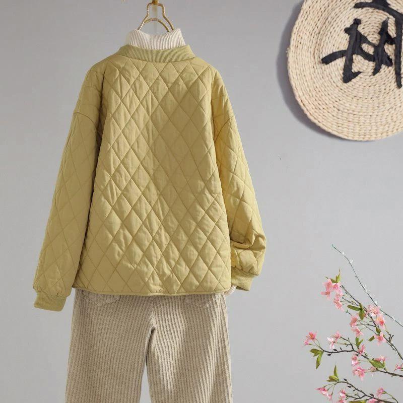 Damen Steppjacke Argyle 2025: Winter Kurz, Lockerer Schnitt, Einfarbig, Leicht & Modisch