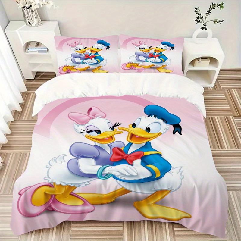 3pcs Donald Duck & Daisy Duck Couples Bedding Set Includes Quilt Cover and Pillowcases, Suitable for All Seasons S043