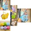 Colorful Plush Monster Keychain Cuddly Furry Toy For Birthdays And Special Occasions