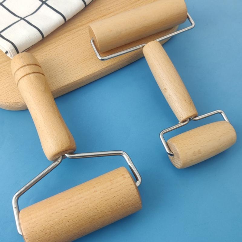 Ergonomic Handle Kitchen Rolling Pin Wooden Dough Flattener Beechwood Roller For Baking Cooking And Food Preparation