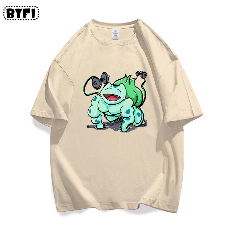 Fitness Pok É Mon Creative Pok É Mon Short Sleeved Mens and Womens Tshirts Childrens Parent Child Clothing 4XL