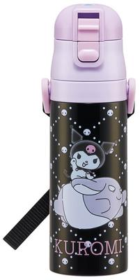Skater Sanrio Water Direct Stainless Vacuum Keeps Drinks Cold Only Kids' Bottle, 470ml, Drinking, Steel, Kuromi, Kid-Friendly, Lightweight, Insulated,