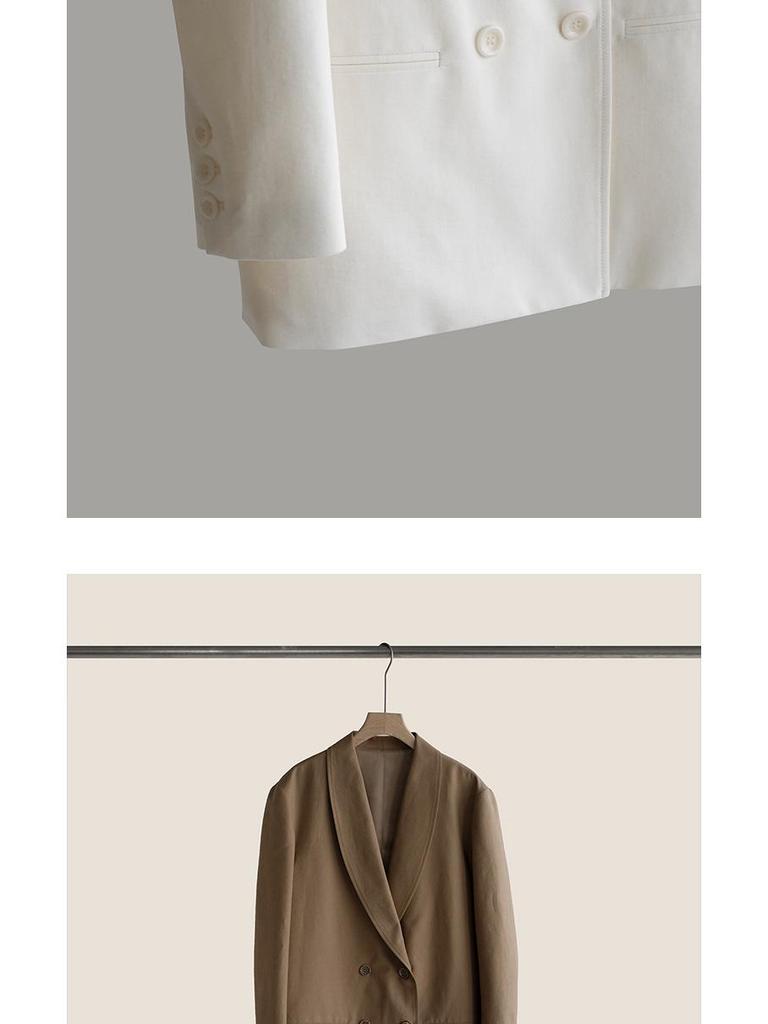 Doppelreihige locker sitzende Anzugjacke im chinesischen Stil mit Schalkragen