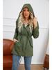 2022 Women's Plus Size Cotton Hooded Windbreaker - Spring/Autumn Loose Solid Color Coat