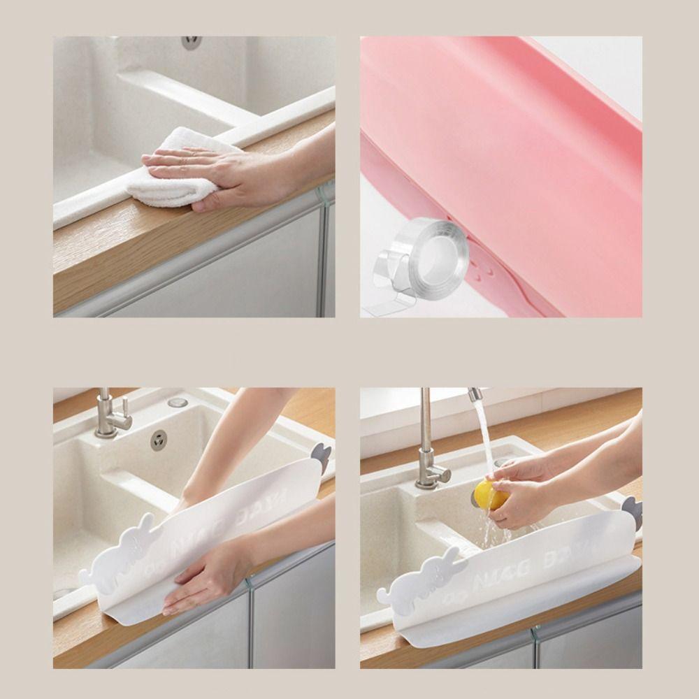 Silicone Sink Splash Guard Reusable Water Blocking Board Flexible Sink Flap Block  Sink Partition
