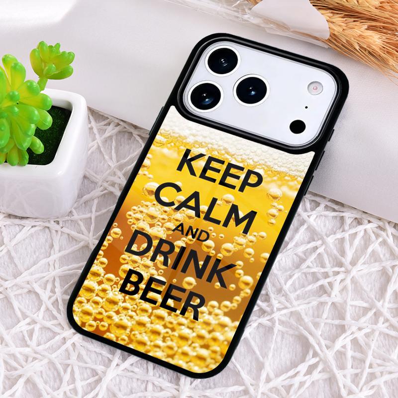 Keep Calm Drink Wine Champagne Phone Case for iPhone 17 Air 16 15 11 12 14 13 Pro Max Shockproof Cover