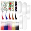 30 Pcs Blank Acrylic Bookmarks with Tassels Clear Acrylic Craft Bookmark