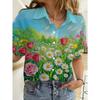 Floral Womens Shirts Short Sleeve Button Rose 3D Printed Casual Beach Shirt Summer New Sunflower Blouse Y2k Tops Women's Clothes