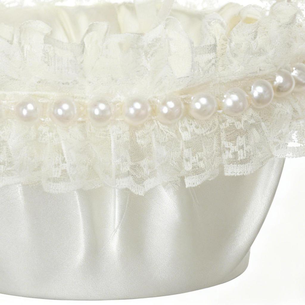 Wedding Flower Basket Small Decorative Flower Carrying Basket With Ribbon Bow Wedding Accessories For Yard Lawn Beach Outdoor