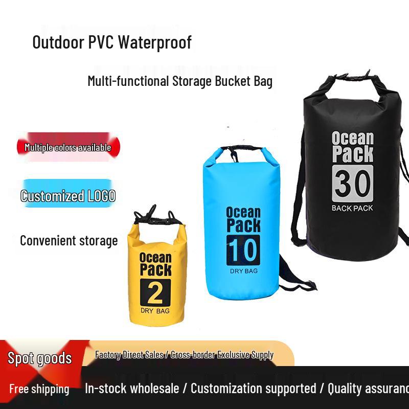 Large Capacity Waterproof PVC Outdoor Bag - Portable for Diving, Mountaineering, Swimming; Single/Double Shoulder Storage