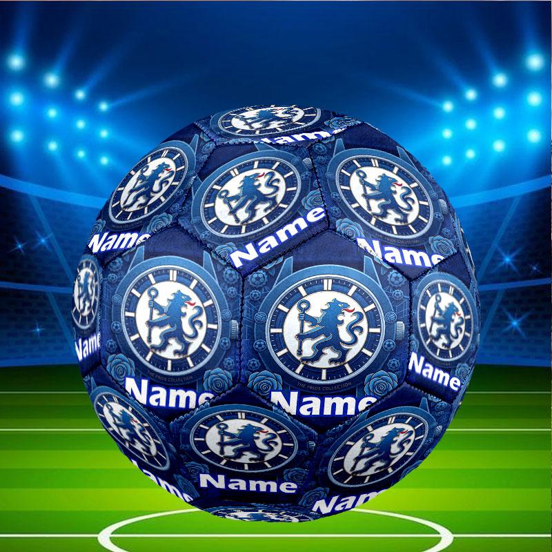 Custom Name Personalized Chelsea Football Club Print Size 5 Soccer Ball Training & Match Football, for Team, Kicking, Gift for Football Enthusiasts