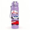 1PC Fire Truck Emergency Vehicle Set Print 750ml Color Plastic Sports Water Bottle Leakproof Flip Straw Lid Suitable for Sports Office Home Use