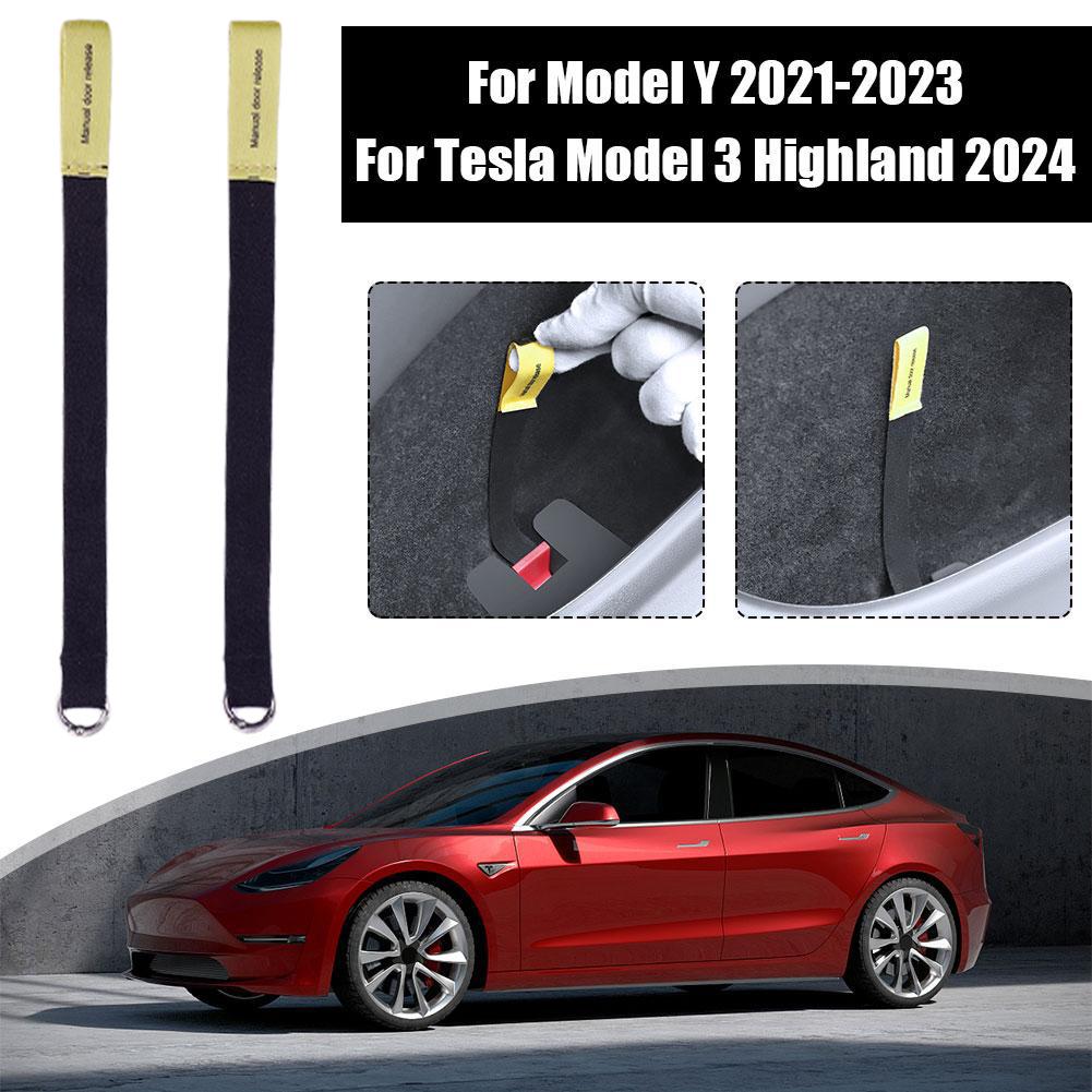 Rear Door Mechanical Switch Extended Car Door Emergency Handle Manual Door Release Emergency Puller Button For Tesla Model Y