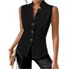 Damen Einfarbig Knopf Weste Pendelmode Top