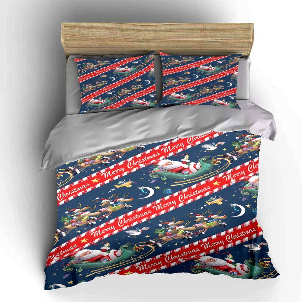Santa, Reindeer, Sleigh Pattern. Bedding Sets Duvet Cover Sets Duvet Covers Pillowcases(1 * Duvet Cover 2 * Pillowcases Without Duvet Insert)