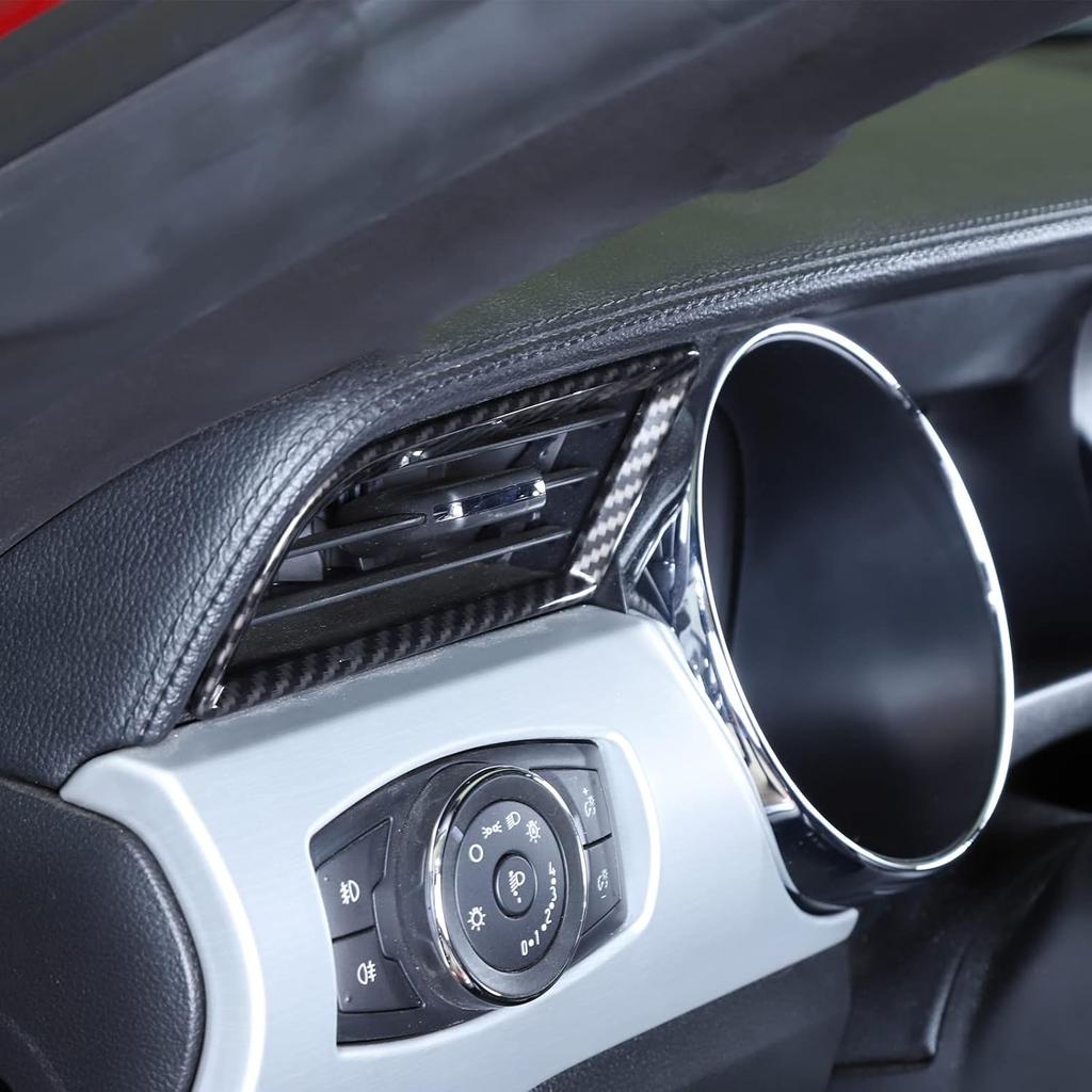 RT-TCZ Carbon Fiber Air Conditioner Outlet Vent Trim Cover Interior Accessories for Ford Mustang 2015 2016 2017 2018 2019 2020 2021,2 PCS