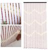 Bamboo Bead Curtain String Door Curtain Beaded Wooden Curtain Shade Ideal Gift W/ Solid Crossbar fit Doorway Simple Installation