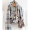 Cotton Plaid Scarf for Both Male and Female Students Versatile and Warm Long Silk Scarf