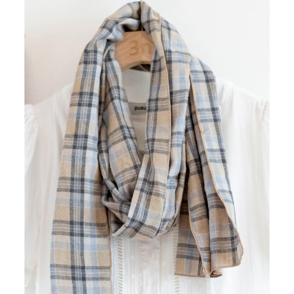 Cotton Plaid Scarf for Both Male and Female Students Versatile and Warm Long Silk Scarf