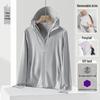 2025 Unisex Summer Ice Silk UV Protection Jacket with Detachable Brim - Quick-Drying, Breathable for Fishing
