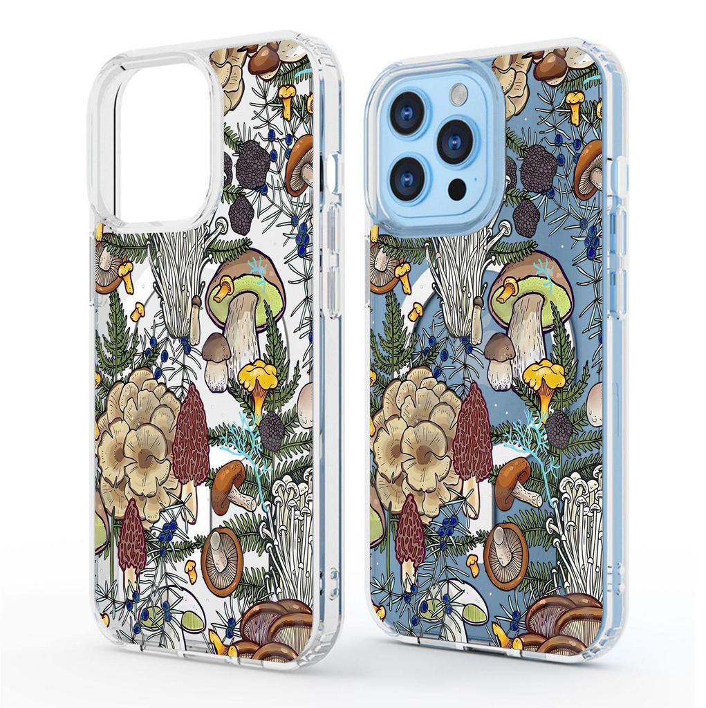 Mushroom Group Transparent MagSafe Case for iPhone 15/16/17 Pro Max