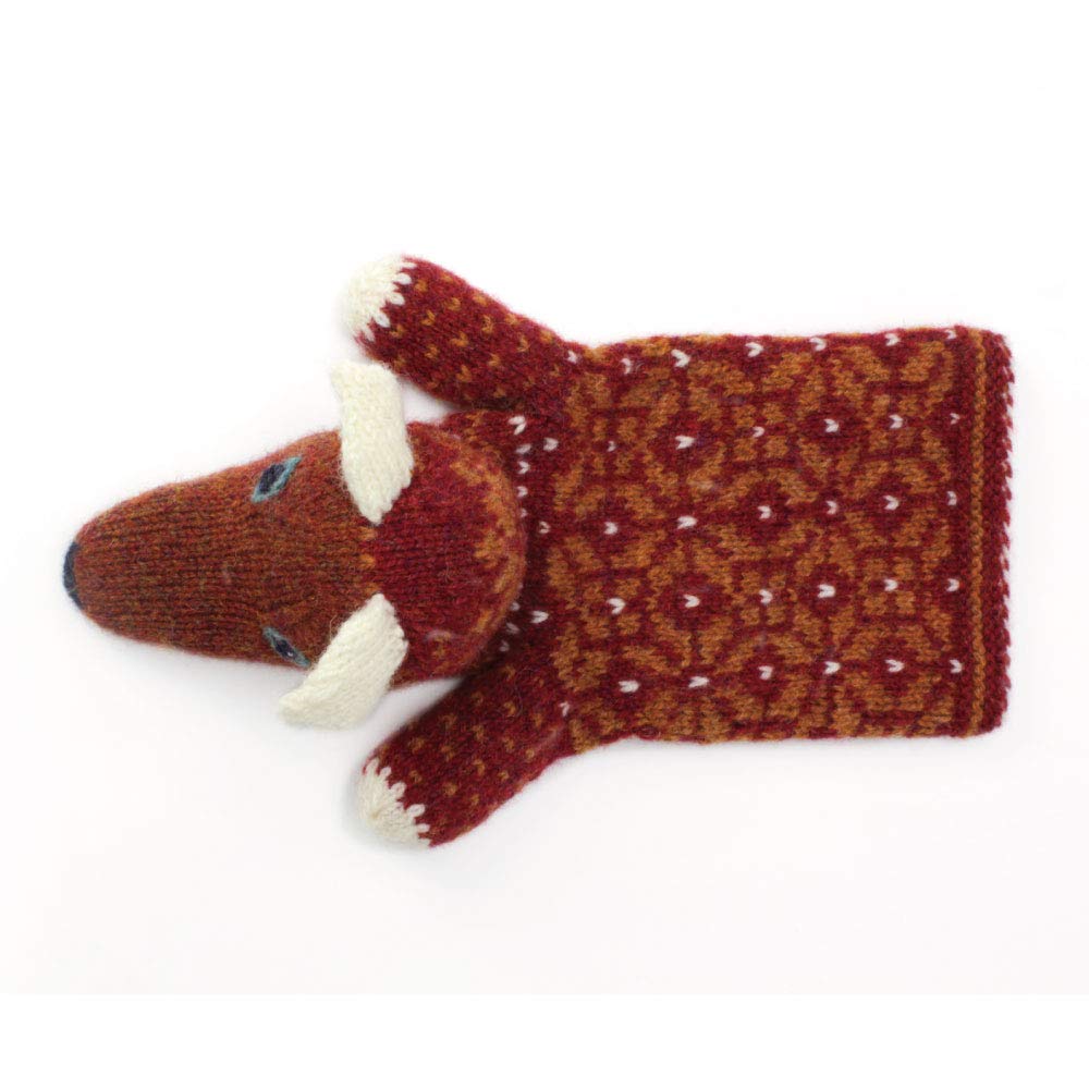 White-eared fox puppet knitting kit / Traditional Estonian knitted doll from "Anu & Anu's Animal Knits"