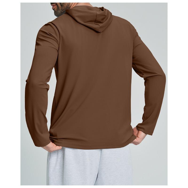 Men S Casual Sports Fitness Hooded Long Sleeve T Shirt