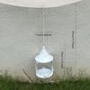Peaked Roof Wrought Iron Hanging Bird Feeder, Rustic Vintage Outdoor Garden Patio Balcony Decoration