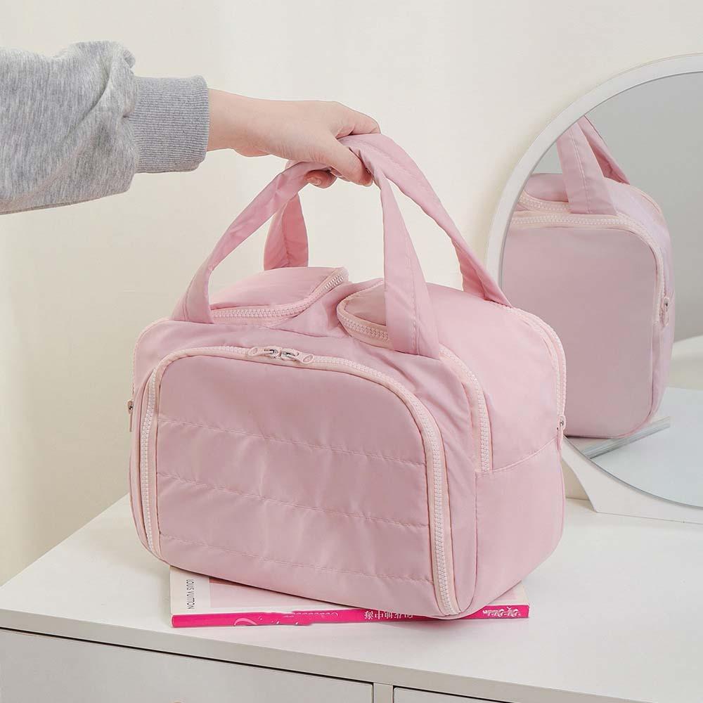 Kawaii Portable Toiletry Bag Cotton Pouches Bag Organizer Zipper Solid Color Cosmetic Bag  Kids