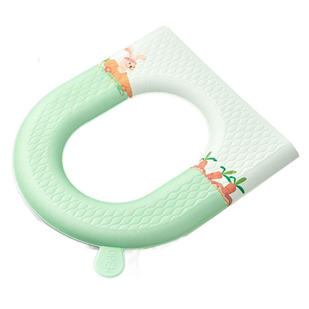 

Водонепроницаемая подушка на сиденье для унитаза, мультяшный коврик для туалета, универсальный милый чехол на сиденье для унитаза, ванная комната зелёный