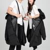 Luxury high-end winter long over-the-knee solid color loose thick windproof down jacket for men and women couples