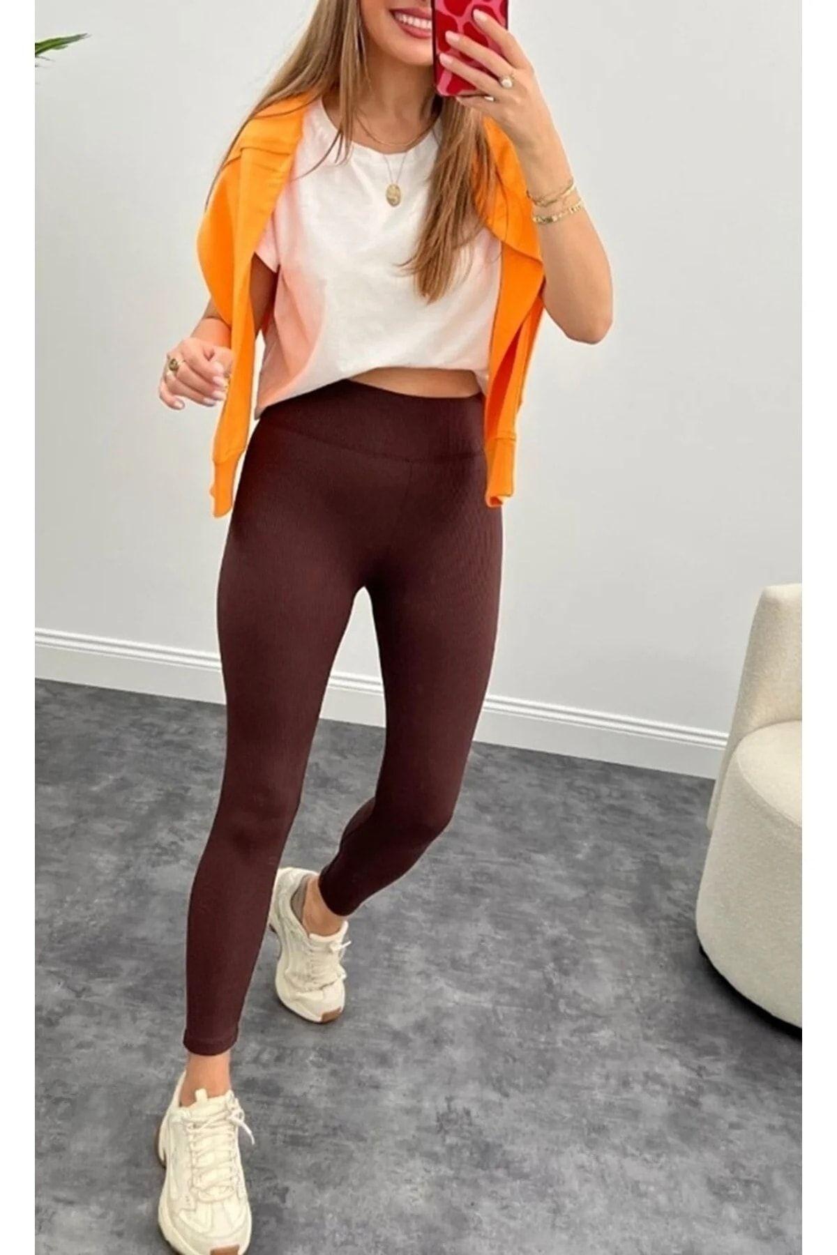 

Жіночі легінси великого розміру Великий розмір із ребристою підйомою всередині 2XL