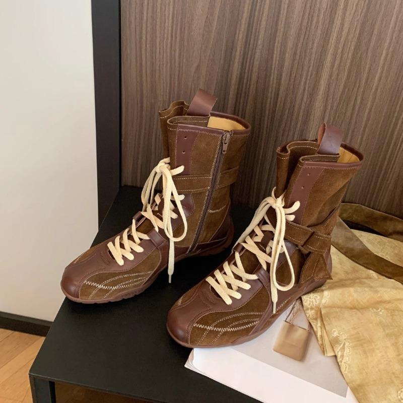 Maillard Retro Inner Heightening Platform Martin Boots Women's New Niche Western Boxing Boots