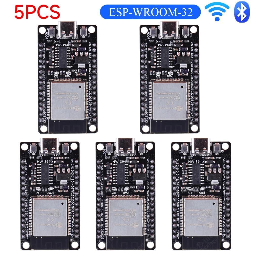 1-10PCS ESP32 WROOM-32 Development Board TYPE-C CH340C/ CP2102 Micro Modules WiFi+BT Ultra-Low Power Dual Core Wireless Modules