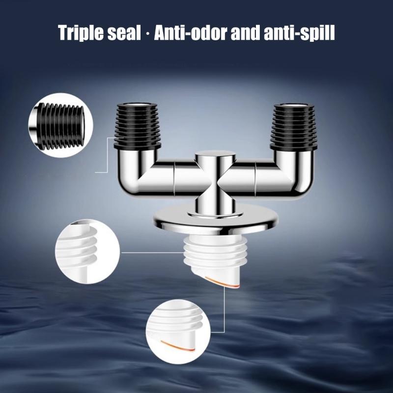 Washing Machine Floor Drain Adapter Tees Joint AntiOverflow Sewer Elbow Pipe Connector Bathroom Accessories Enduring
