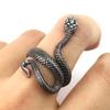 Rings for Men Women Punk Goth Snake Ring Exaggerated Black Plated Gothic Adjustable Party Gift Jewelry Woman Jewelry