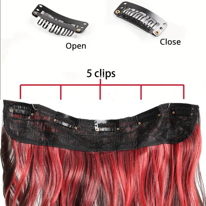 5 luxurious long wave hair clips high-quality BB clip synthetic wig elegant and natural daily styling suitable for all women